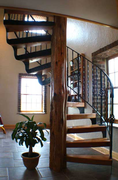 Hand Crafted Solid Cedar and Cherry Spiral Stairs: Boutorabi