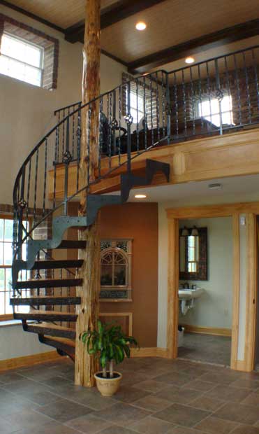 Hand Crafted Solid Cedar and Cherry Spiral Stairs: Boutorabi