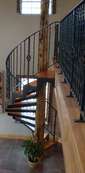 Hand Crafted Solid Cedar and Cherry Spiral Stairs: Boutorabi