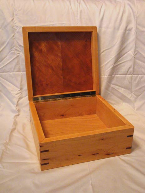 Handcrafted Solid Cherry and Pine Heart Box