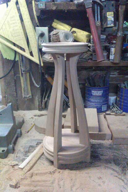 Handcrafted Solid Wood Cherry Lampstand Unfinished