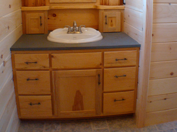 Hand Crafted Solid Hemlock Bathroom Vanity: Izzo