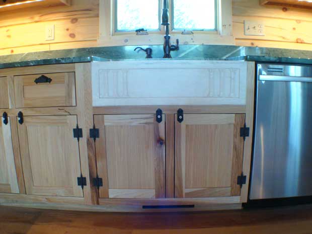 Hand Crafted Solid Hickory Cabinet for Custom Kitchen Sink