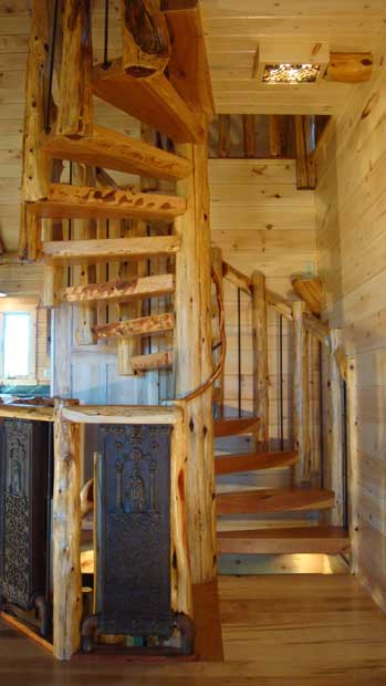 Hand Crafted Solid Cedar and Cherry Spiral Stairs: Izzo