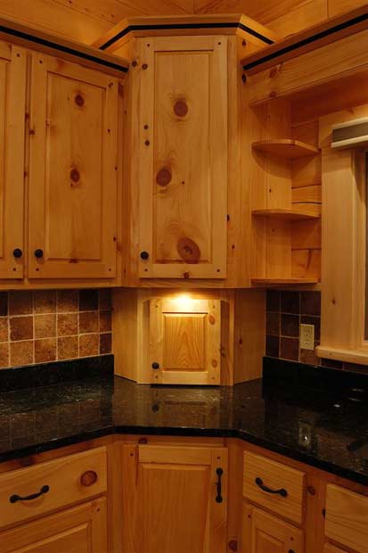 Solid Wood Pine Kitchen Cabinets: Appliance Garage
