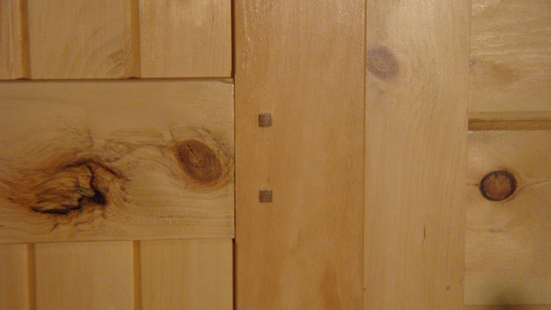 Hand Crafted Solid Pine Interior Rolling Door: Shank