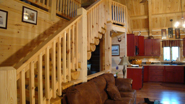 Hand Crafted Solid Spruce and Pine Straight Staircase: Shank