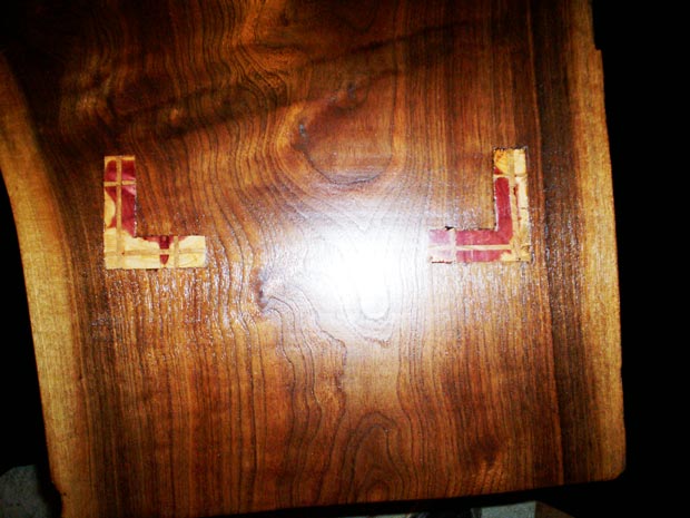 Hand Crafted Solid Walnut Slab Coffee Table with Ash and Cedar